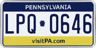 PA license plate LPQ0646