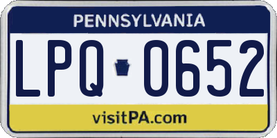 PA license plate LPQ0652