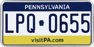 PA license plate LPQ0655