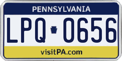 PA license plate LPQ0656