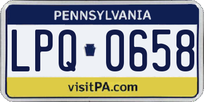 PA license plate LPQ0658