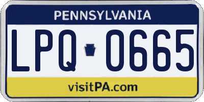 PA license plate LPQ0665