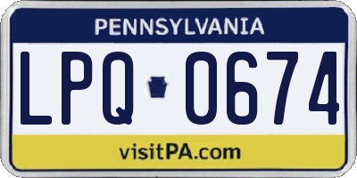 PA license plate LPQ0674