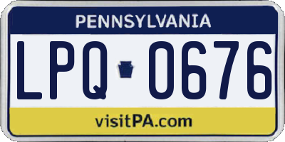 PA license plate LPQ0676