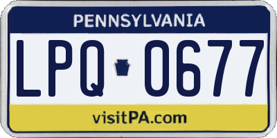 PA license plate LPQ0677