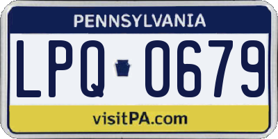 PA license plate LPQ0679