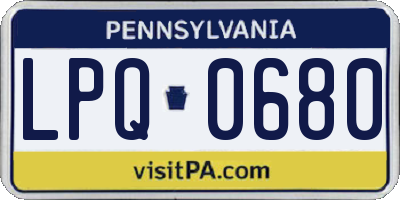 PA license plate LPQ0680