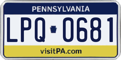 PA license plate LPQ0681