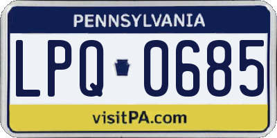 PA license plate LPQ0685