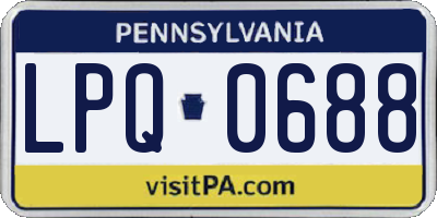 PA license plate LPQ0688