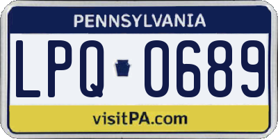 PA license plate LPQ0689