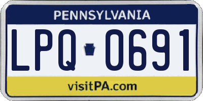 PA license plate LPQ0691