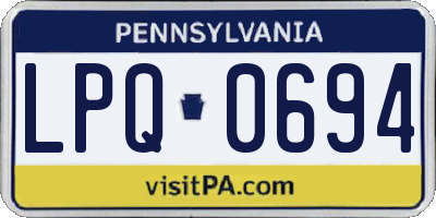 PA license plate LPQ0694