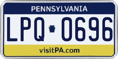 PA license plate LPQ0696