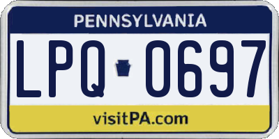 PA license plate LPQ0697