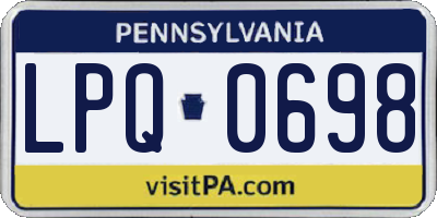 PA license plate LPQ0698