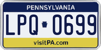 PA license plate LPQ0699