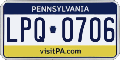 PA license plate LPQ0706