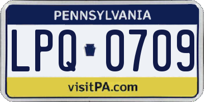 PA license plate LPQ0709