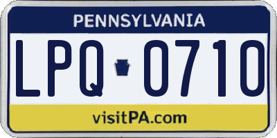 PA license plate LPQ0710