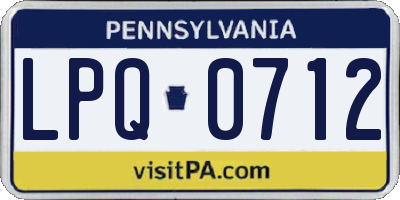 PA license plate LPQ0712