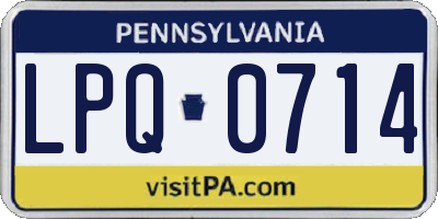 PA license plate LPQ0714