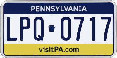 PA license plate LPQ0717