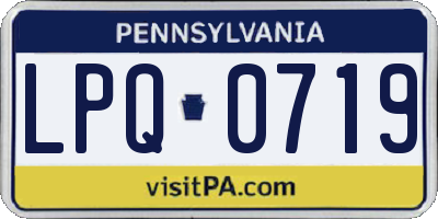 PA license plate LPQ0719