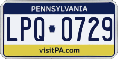 PA license plate LPQ0729