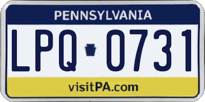 PA license plate LPQ0731