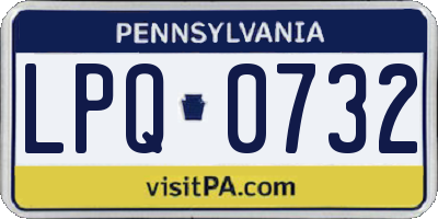 PA license plate LPQ0732