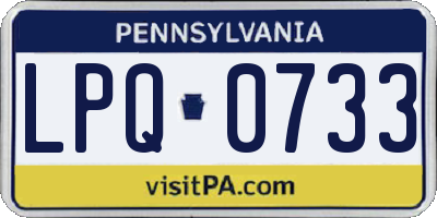 PA license plate LPQ0733
