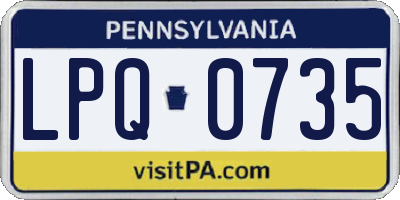 PA license plate LPQ0735