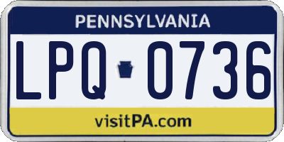 PA license plate LPQ0736