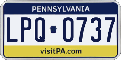 PA license plate LPQ0737