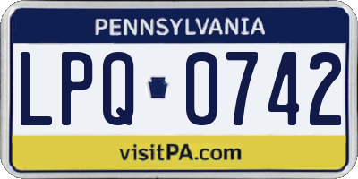 PA license plate LPQ0742