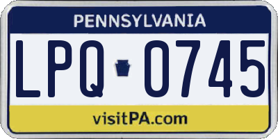 PA license plate LPQ0745