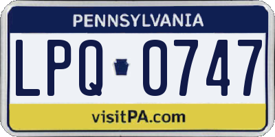 PA license plate LPQ0747