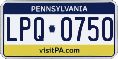 PA license plate LPQ0750