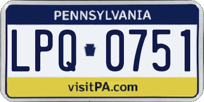 PA license plate LPQ0751