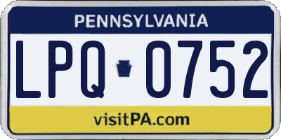 PA license plate LPQ0752