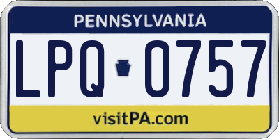 PA license plate LPQ0757