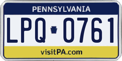 PA license plate LPQ0761
