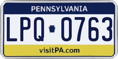 PA license plate LPQ0763