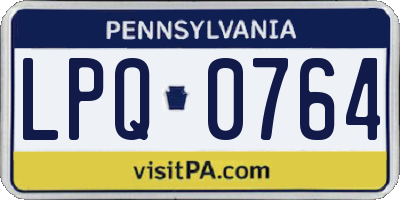 PA license plate LPQ0764