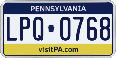 PA license plate LPQ0768