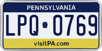 PA license plate LPQ0769