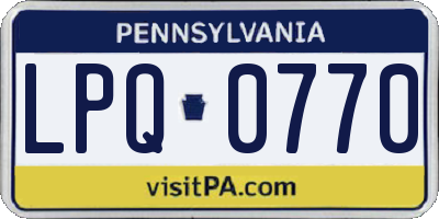 PA license plate LPQ0770