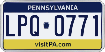 PA license plate LPQ0771