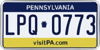 PA license plate LPQ0773